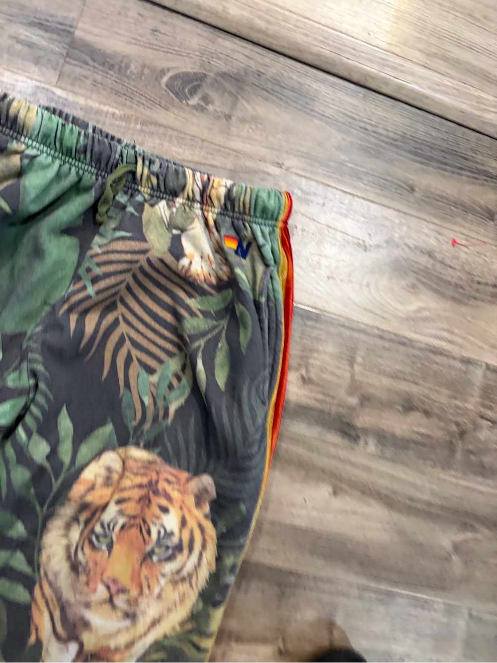 Aviator Nation Velvet Tiger Jungle Rainbow Stripe Jogger Sweatpants Super Rare - Picture 4 of 12